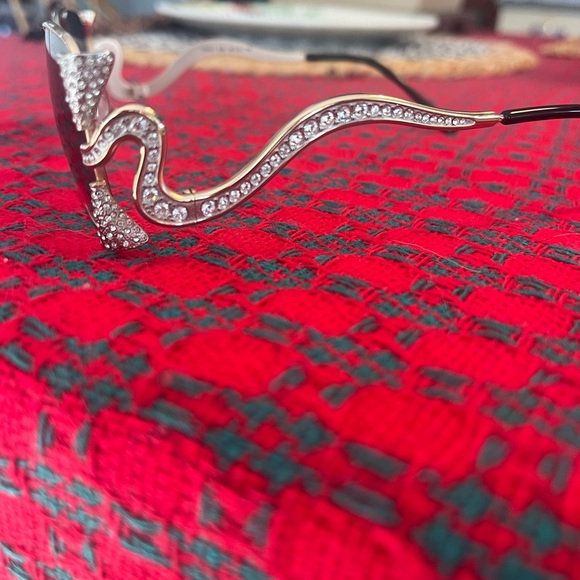 Caviar Champagne Series 6127 Gold Bow Women's Sunglasses - Picture 8 of 12